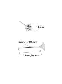 12pcs/set Cubic Zirconia Decor Nose Stud - Silver - View 4