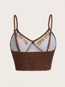 SHEIN ICON 西部風格牛仔女孩刺繡細節吊帶短上衣