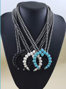 Turquoise Decor Necklace - Multicolor - View 1