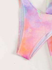 Swim Mod Tie Dye Push Up Bộ Bikini Đi Biển Mùa Hè Với Váy Đi Biển - Nhiều màu - Xem 5