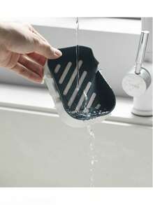 1个塑料皂碟，现代壁挂式沥水皂碟架，适用于家庭浴室 - 藍白色 - 查看 5