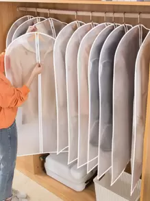 5 chiếc Vỏ bọc quần áo PEVA, Vỏ bọc quần áo trong suốt chống bụi tối giản dùng để trang trí nhà cửa, trang trí lễ hội, trang trí mùa thu, trang trí phòng, trang trí nhà cửa, trang trí mùa thu, trang trí phòng ngủ - trắng - Xem 1
