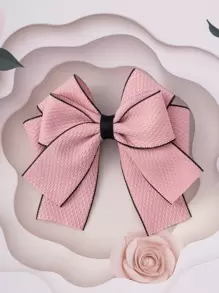 小女童蝴蝶結裝飾髮夾 - 淺粉色 - 查看 1