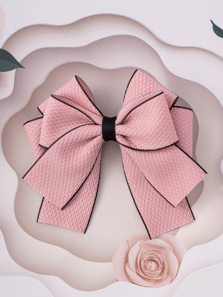 小女童蝴蝶結裝飾髮夾 - 淺粉色 - 查看 1