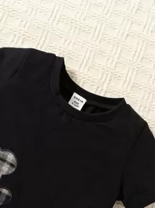 Souflis Souflis Áo thun in hình gấu và quần short kẻ caro cho bé trai, dành cho Giáng sinh - Nhiều màu - Xem 3