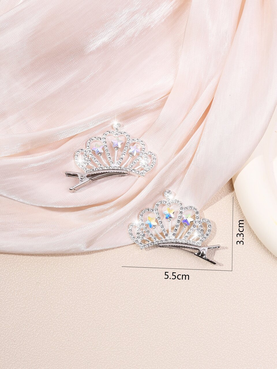 Royal 2pcs Women Rhinestone Crown Decor Luxury Hair Clip For Hair Decoration Claw Clips Hair Claws Hair Barrettes, Hair Accessories, Head Accessories, Hairpin, Bobby Pins,Summer,Holiday,Travel,Festival,Party