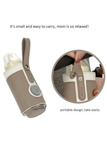 三檔可調溫的暖奶瓶袋,汽車便攜恆溫加熱杯蓋 - 咖啡棕 - 查看 8