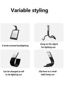 1 pieza ABS mini Libro de luz con Clip - Blanco - Ver 3