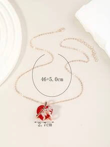 1 Máy Tính Quyến Rũ Khẩu Hiệu Chi Tiết Kim Cương Giả Trái Tim Vòng Cổ Cho Nữ Cho Ngày Của Mẹ Tặng - Đỏ - Xem 3