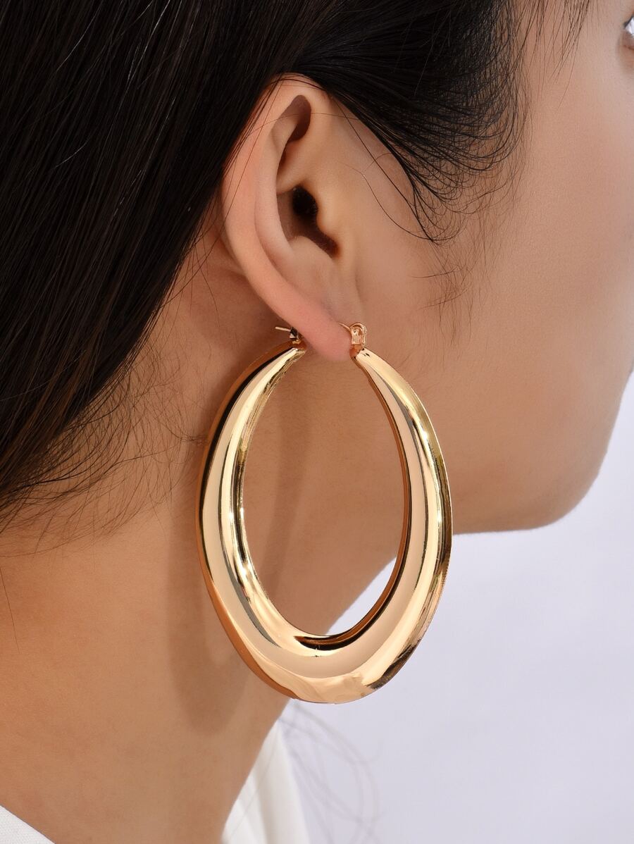 1 Paar Kreolen Modisch minimalistisch Oval Design, Für Frauen Für Tägliche Dekoration