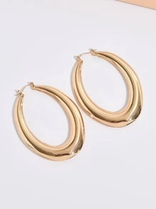 1 Paar Kreolen Modisch minimalistisch Oval Design, Für Frauen Für Tägliche Dekoration