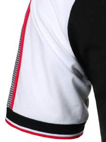 Manfinity Men Colourblock Striped Trim Polo Shirt - Black - View 5