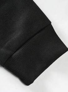 Manfinity Homme Áo nỉ dài tay lót nhiệt in hình gấu dễ thương cho nam, mùa thu đông - màu đen - Xem 6