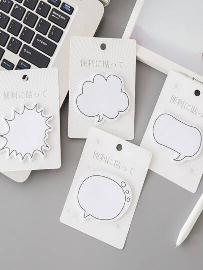 4pcs/Set Minimalist Japanese Style Dialogue Box Memo Pads, Cute Stationery Notes