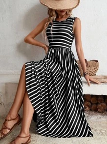 SHEIN LUNE A-Linie Kleid mit Streifen Muster