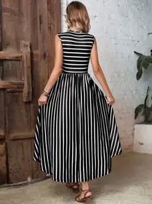 SHEIN LUNE A-Linie Kleid mit Streifen Muster