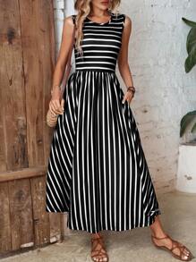 SHEIN LUNE A-Linie Kleid mit Streifen Muster