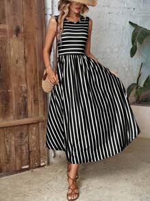 SHEIN LUNE A-Linie Kleid mit Streifen Muster