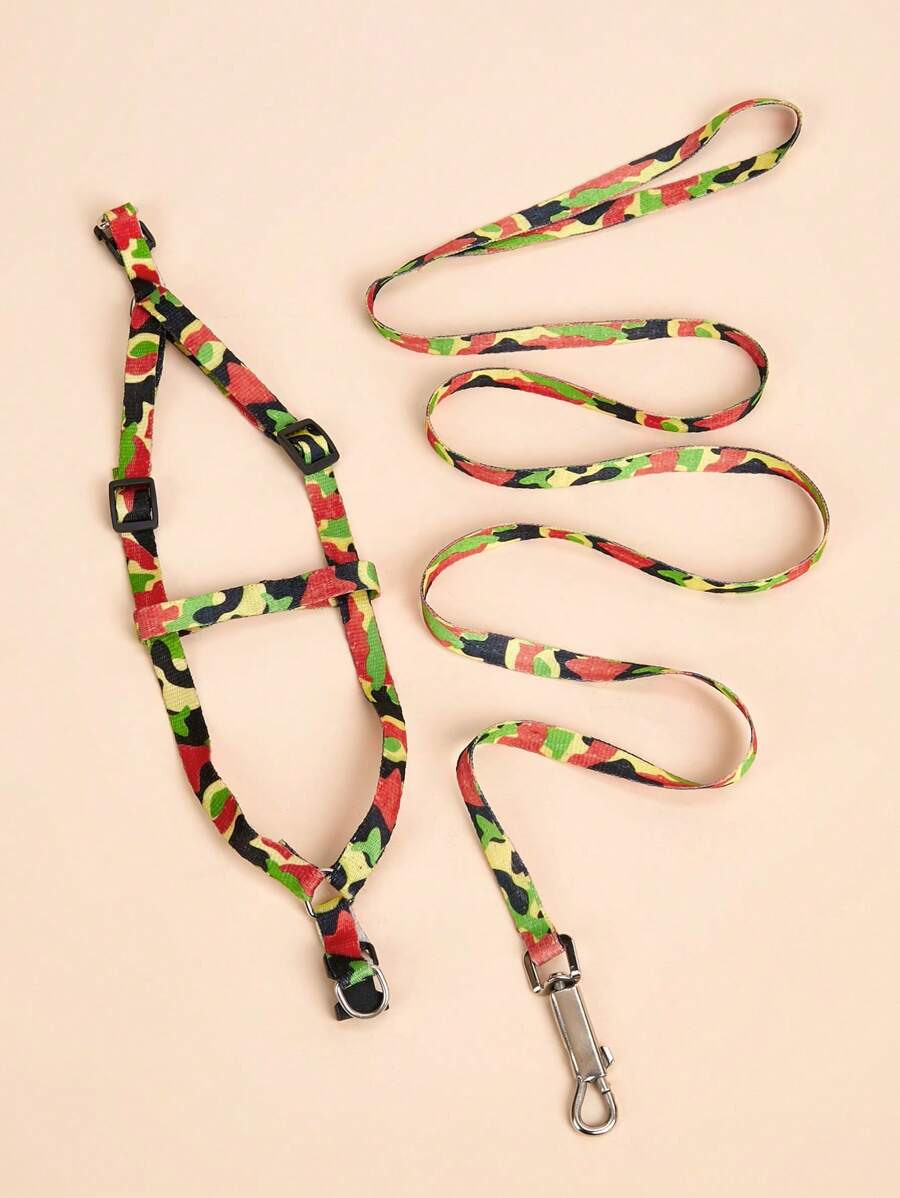1PC Camo In Dây Đai Thú Cưng & 1 Dây Xích Cho Chó Và Mèo Cho Ngoài Trời - Nhiều màu - Xem 1