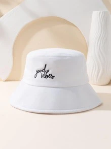 1 Mũ Chống Nắng Phong Cách Y2k Màu Trắng Cho Trẻ Em Unisex Màu Hồng Thêu Tốt Vibes Với Chất Liệu Vải Thoáng Khí Để Chống Nắng Ngoài Trời Và Mặc Thường Ngày - Hồng - Xem 1