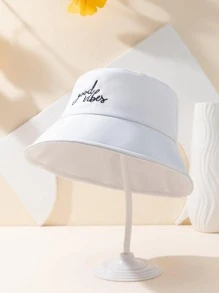 1 Mũ Chống Nắng Phong Cách Y2k Màu Trắng Cho Trẻ Em Unisex Màu Hồng Thêu Tốt Vibes Với Chất Liệu Vải Thoáng Khí Để Chống Nắng Ngoài Trời Và Mặc Thường Ngày - Hồng - Xem 2