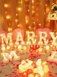 Caja de luz con letras blancas y doradas, 1 pieza, para propuesta de fiesta de cumpleaños, regalo sorpresa o decoración de habitación, 26 letras mayúsculas y caracteres especiales - Amarillo - Ver 3