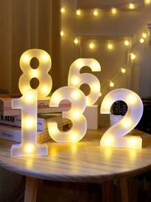 Caja de luz con letras blancas y doradas, 1 pieza, para propuesta de fiesta de cumpleaños, regalo sorpresa o decoración de habitación, 26 letras mayúsculas y caracteres especiales - Amarillo - Ver 4