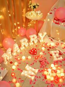 Caja de luz con letras blancas y doradas, 1 pieza, para propuesta de fiesta de cumpleaños, regalo sorpresa o decoración de habitación, 26 letras mayúsculas y caracteres especiales - Amarillo - Ver 6