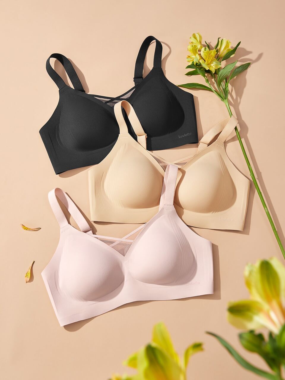 Nude Wireless Full Coverage Seamless Side Support Lounge Bra Bralette Workout Sports Lingerie As Outerwear Sticky Basic SizeFreedom No Show Underwear