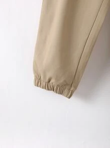 SHEIN Bộ thời trang bé trai Đắp vá Nút phía trước Khối Màu Giải trí - Nhiều màu - Xem 3