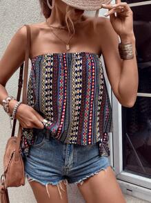 Breezaya 幾何印花抹胸上衣 - 彩色 - 查看 5