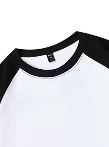 ROMWE MEN Academia 男士星星印花插肩袖 T 恤，学校