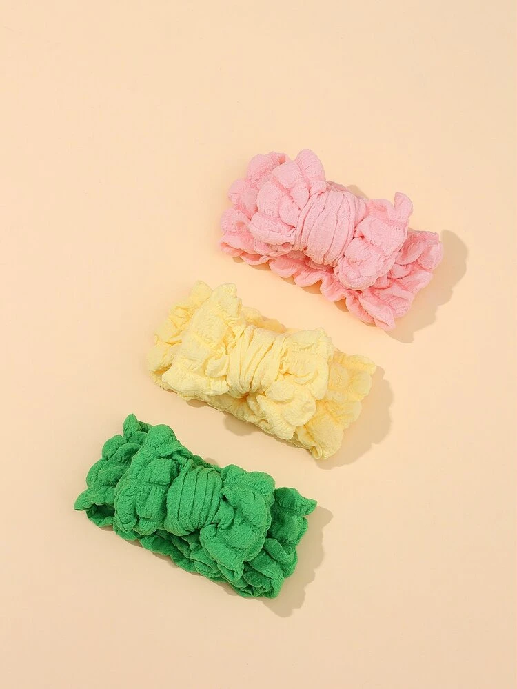 3pcs Baby Bow Decor Headband - Multicolor - View 2