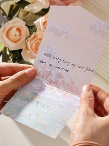 6 thiệp chúc mừng thiết kế tranh sơn dầu, bộ thiệp chúc mừng đa năng dễ thương cho sinh nhật - Nhiều màu - Xem 4