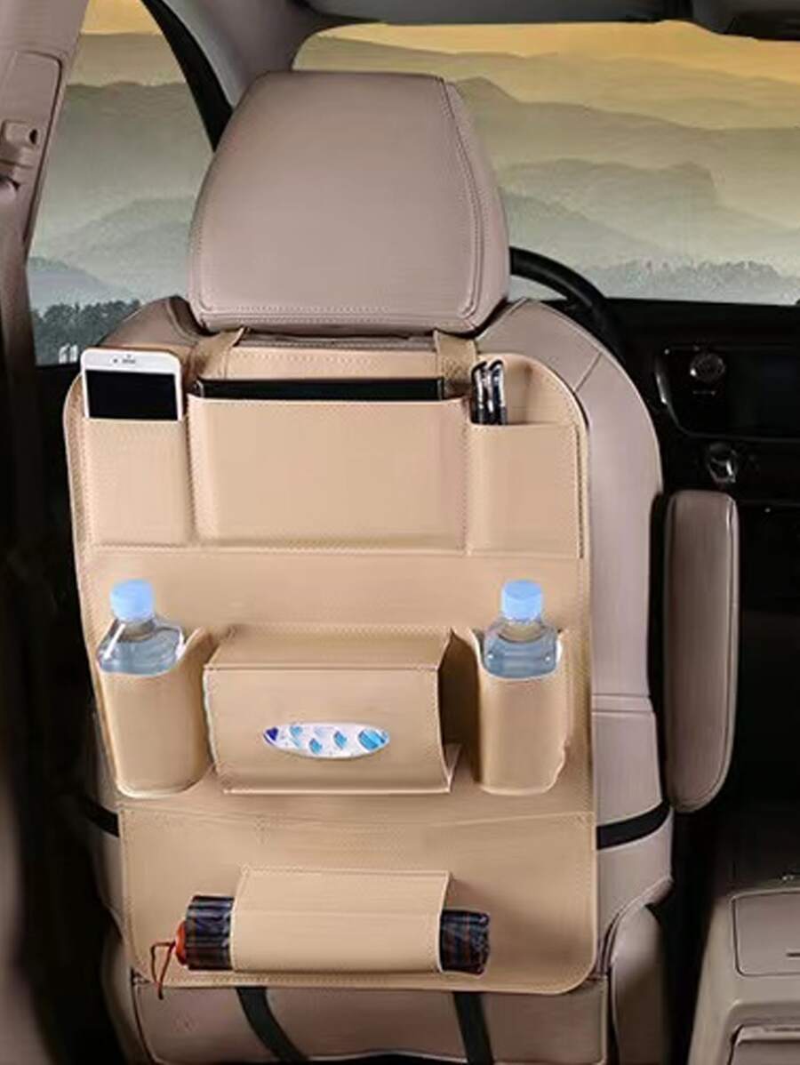 1入組車座後背收納袋 - 米色 - 查看 1