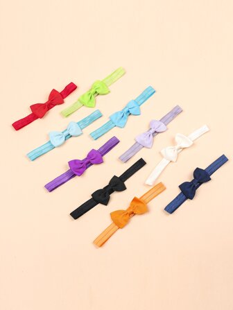 10入組嬰兒蝴蝶結裝飾髮帶