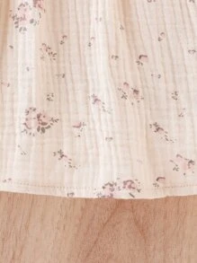 SHEIN Baby Floral Print Puff Sleeve Dress