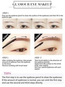 1 Pieza Ceja Tatuaje De Larga Duración Con Tinte - Dark Brown - Ver 4