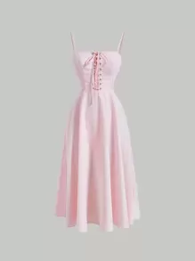 SHEIN MOD 前繫帶吊帶連衣裙