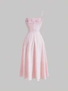 SHEIN MOD 前繫帶吊帶連衣裙