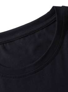 Manfinity EMRG Hombres Camiseta ala & con estampado de slogan - Negro - Ver 5