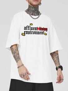 ROMWE MEN Áo thun & Áo lót Nam Hoạt hình Slogan Giải trí - trắng - Xem 2