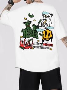 ROMWE MEN Áo thun & Áo lót Nam Hoạt hình Slogan Giải trí - trắng - Xem 3