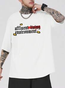 ROMWE MEN Áo thun & Áo lót Nam Hoạt hình Slogan Giải trí - trắng - Xem 7