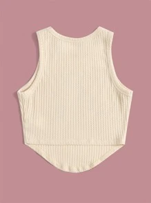 Muchica Áo khoác và áo lót dành cho xe tăng nữ Bất đối xứng Thú vật Lá thư Giải trí - Màu be - Xem 2