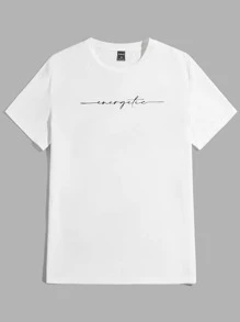 Manfinity VCAY Men Letter Graphic Tee - White - View 1