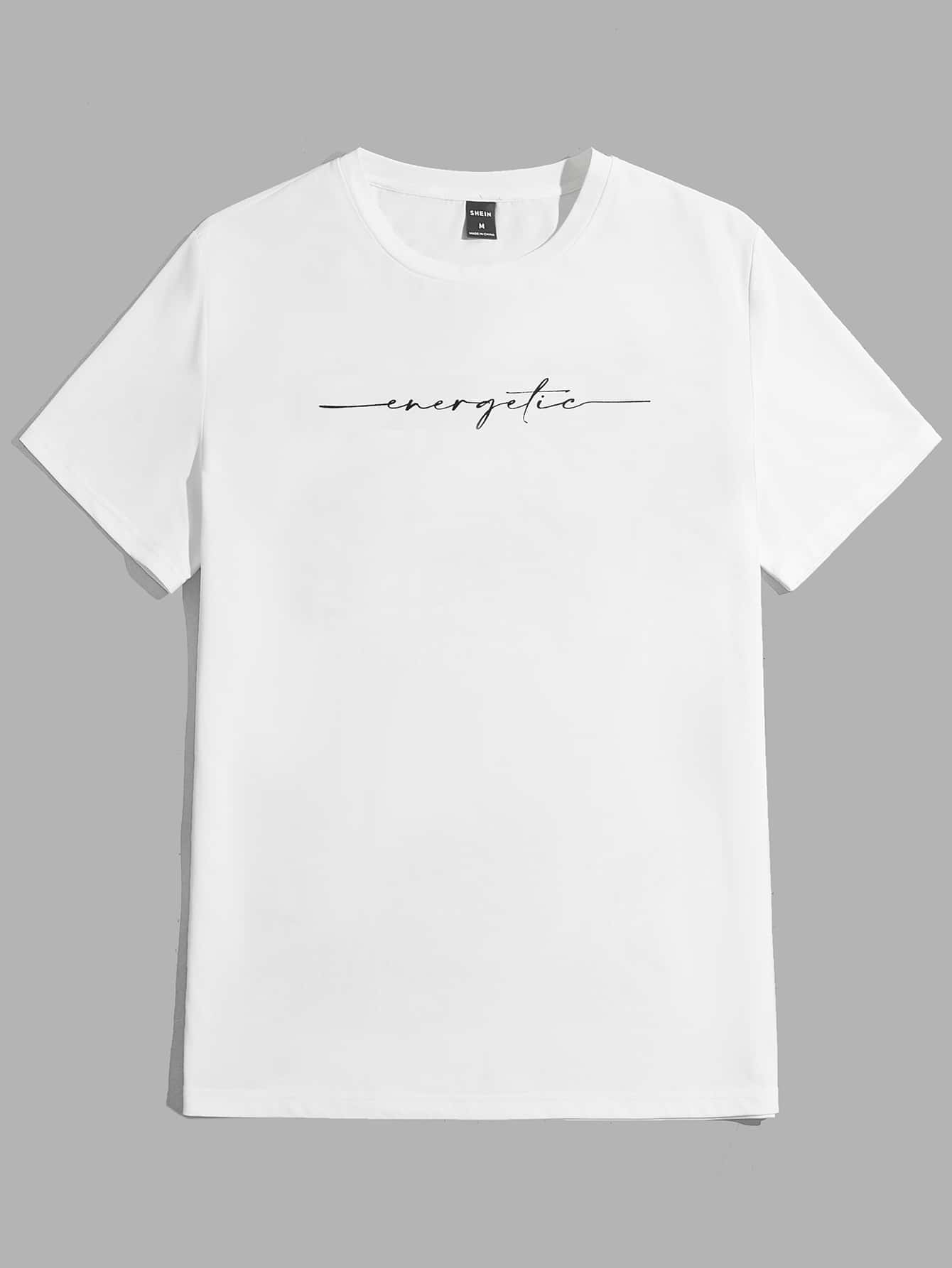 Manfinity VCAY Men Letter Graphic Tee - White - View 1