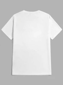 Manfinity VCAY Men Letter Graphic Tee - White - View 2