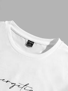 Manfinity VCAY Men Letter Graphic Tee - White - View 4