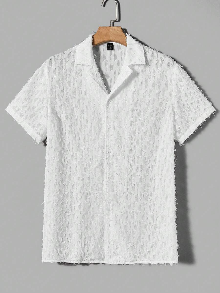 Manfinity VCAY Men Solid Fuzzy Shirt - White - View 1